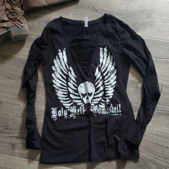 holy hell bombshell Tops - Holy hell bombshell long sleeve shirt